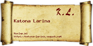 Katona Larina névjegykártya